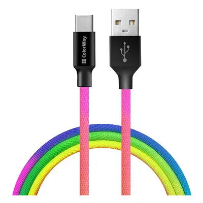 COLORWAY KABEL USB TYPE-C 2.4A 1M – MULTICOLOR (CW-CBUC018-MC)