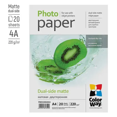 COLORWAY FOTOPAPIR CW MATT KETOLDALAS 220G/M2,20KS,A4 (PMD220020A4)