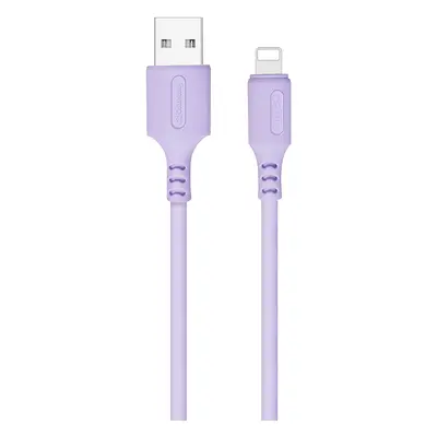 COLORWAY KABEL USB APPLE LIGHTNING (SOFT SILICONE) 2.4A 1M, PURPLE (CW-CBUL044-PU)