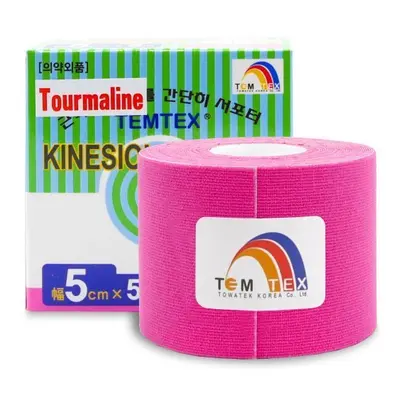 TEMTEX KINESIO TAPE TOURMALINE, KINEZIOLOGIAI SZALAG ROZSASZIN 5CM X 5M