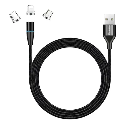 COLORWAY KABEL UNIV. 3IN1 (LIGHTNING+MICROUSB+TYPE-C) ADAT/TOLTO, MAGN., 1M (CW-CBUU038-BK)