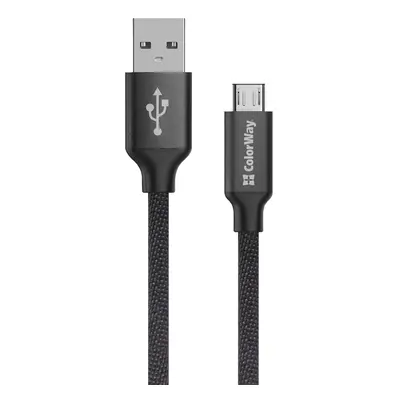 COLORWAY KABEL USB MICROUSB 2.4A 2M, FEKETE (CW-CBUM009-BK)