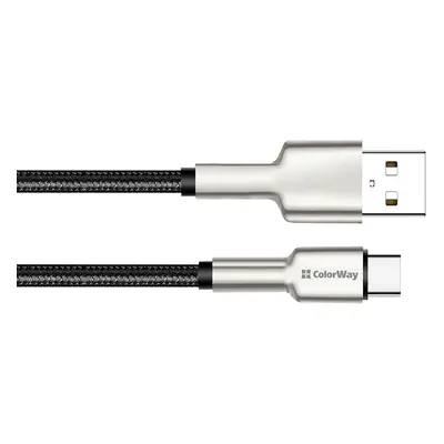 COLORWAY KABEL USB TYPE-C (HEAD METAL) 2.4A 1M, BLACK (CW-CBUC046-BK)