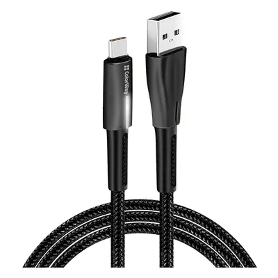 COLORWAY KABEL USB TYPE-C (ZINK ALLOY + LED) 2.4A 1M, BLACK (CW-CBUC035-BK)