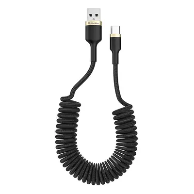 COLORWAY KABEL USB TYPE-C (SPIRAL) 2.4A 1M, BLACK (CW-CBUC051-BK)