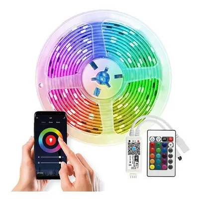 SOLIGHT WM57 WIFI SMART LED FENYSZALAG, RGB, 5M, KESZLET ADAPTERTEL ES TAVIRANYITOVAL