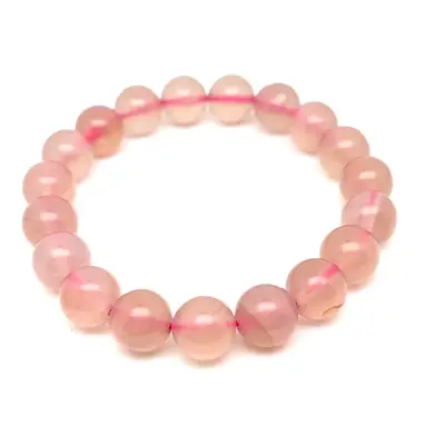 Kalcedon pink golyó karkötő 10mm