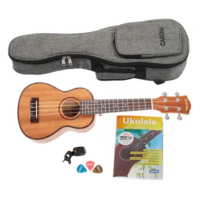 Cascha HH 2027 CZ Soprano Mahogany Ukulele Bundle