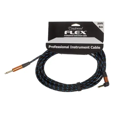 Tanglewood Braided Guitar Cable Blue/Black 6 m Angled