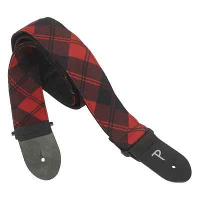 Perri's Leathers 7643 Design Fabric Strap Red/Black Plaid