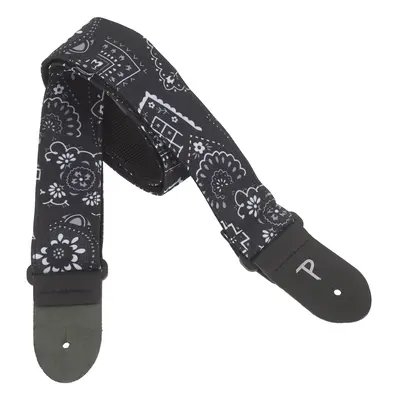 Perri's Leathers 7641 2" Design Fabric Strap Black Bandana