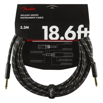 Fender Deluxe Series 18.6' Instrument Cable Black Tweed