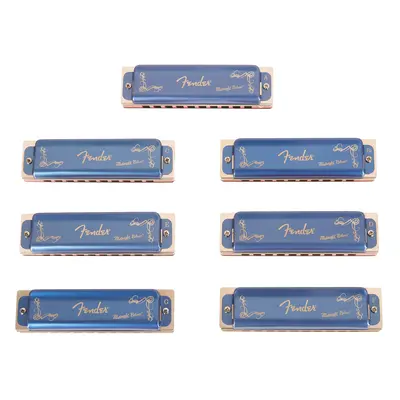 Fender Midnight Blues Harmonica Pack of 7, with Case