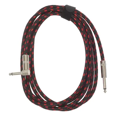 Amumu Woven Instrument Cable Red Angled 3 m