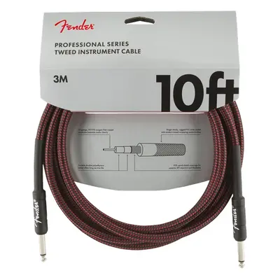 Fender Professional Series 10' Instrument Cable Red Tweed