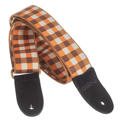 Cascha CUS-JW4 Ukulele Strap Jacquard - Checkered Orange