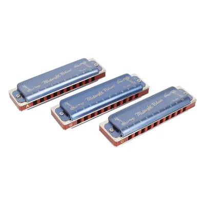 Fender Midnight Blues Harmonica Pack of 3 with Case