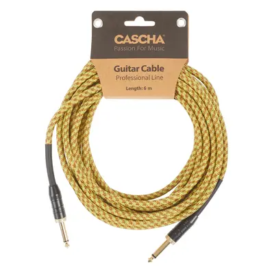 Cascha Professional Line Guitar Cable, Straight, Tweed Natural, 6 m