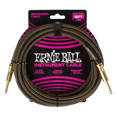 Ernie Ball Braided Instrument Cable Straight/Straight 18ft - Pay Dirt