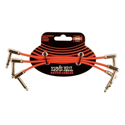 Ernie Ball 6" Flat Ribbon Patch Cable Red 3-Pack