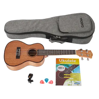 Cascha HH 2036 CZ Concert Mahogany Ukulele Bundle