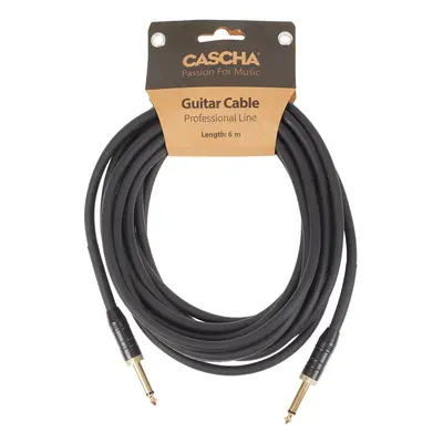 Cascha Professional Line Guitar Cable, Straight, Black, 6 m