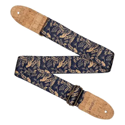 Cascha CGS-VC2 Guitar Strap Vegan Cork - Midnight Birds