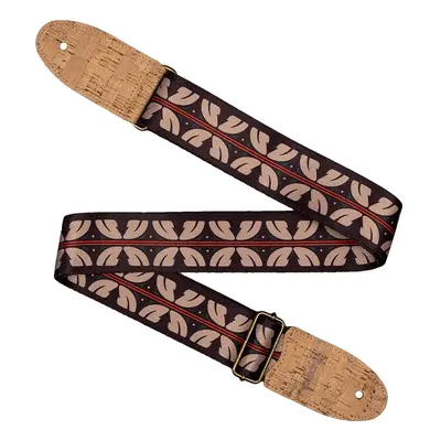 Cascha CGS-VC10 Guitar Strap Vegan Cork - Ethnic Red Stripes