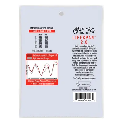 Martin Authentic Lifespan 2.0 92/8 Phosphor Bronze Light