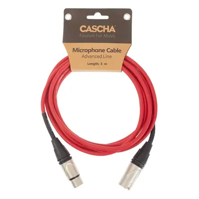 Cascha Advanced Line Mic Cable Red 3m