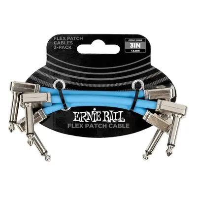 Ernie Ball Flex Patch Cable 3" Blue 3-Pack