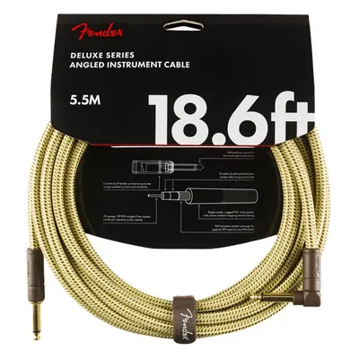 Fender Deluxe Series 18.6' Instrument Cable Tweed Angled