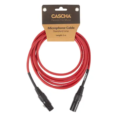 Cascha Standard Line Mic Cable Red 3m