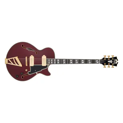 D'Angelico Deluxe SS Baritone Satin Trans Wine