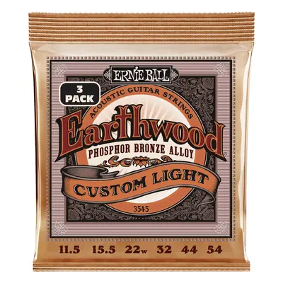 Ernie Ball 3545 Earthwood Custom Light Phosphor Bronze 3-Pack