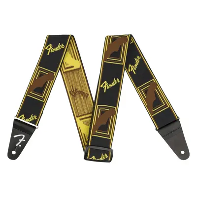 Fender Weighless Monogramm Strap Black/Yellow/Brown