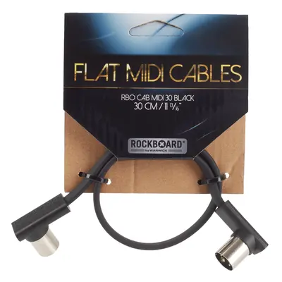 Rockboard Flat MIDI Cable Black 30 cm (kicsomagolt)