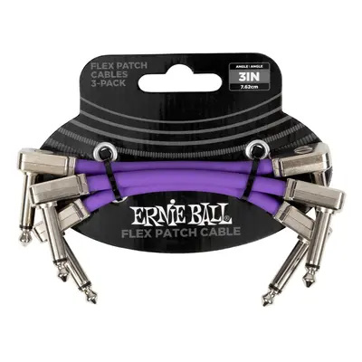 Ernie Ball Flex Patch Cable 3" Purple 3-Pack