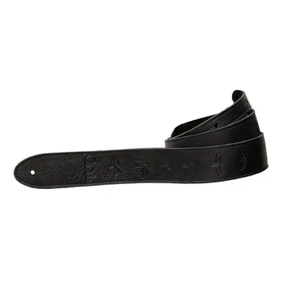 PRS 2" Leather Strap, Embossed Birds, Black