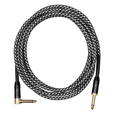 Cascha Professional Line Guitar Cable, Angled, Tweed Black, 9 m