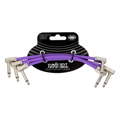 Ernie Ball Flex Patch Cable 6" Purple 3-Pack