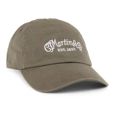 Martin Cotton Baseball Cap Olive/White Logo