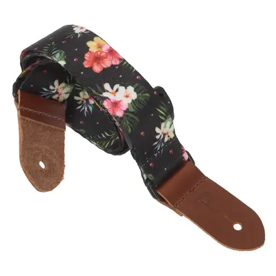 Perri's Leathers 7672 Ukulele Strap Black Flowers