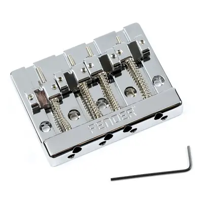 Fender HiMass 4-String Bass Bridge Assembly With Brass Saddles, Chrome