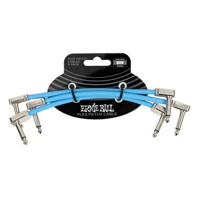 Ernie Ball Flex Patch Cable 6" Blue 3-Pack