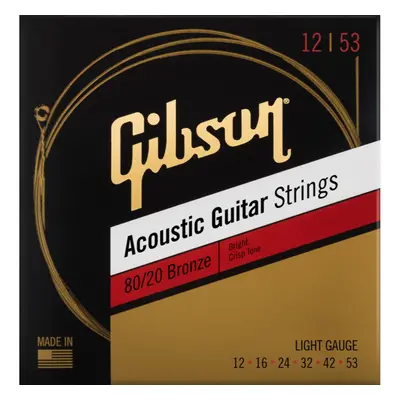 Gibson 80/20 Bronze Acoustic Guitar Strings Light