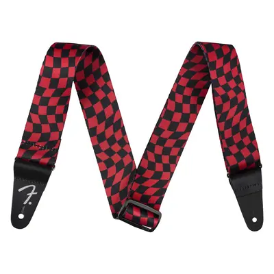 Fender Wavy Checkerboard Polyester Strap Red