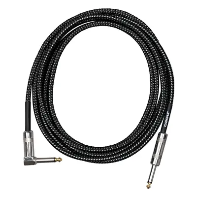 Cascha Standard Line Guitar Cable Angled Black Tweed 9m