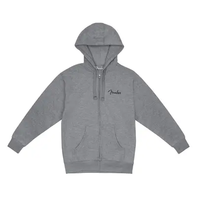 Fender Spaghetti Small Logo Zip Front Hoodie Athletic Gray S