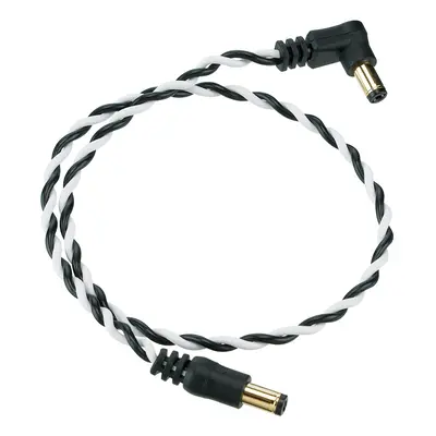 Ibanez Twisted DC Cable Black & White, Length: 16" Straight & Angled P